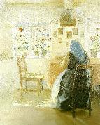 Anna Ancher solskin i stuen oil painting
